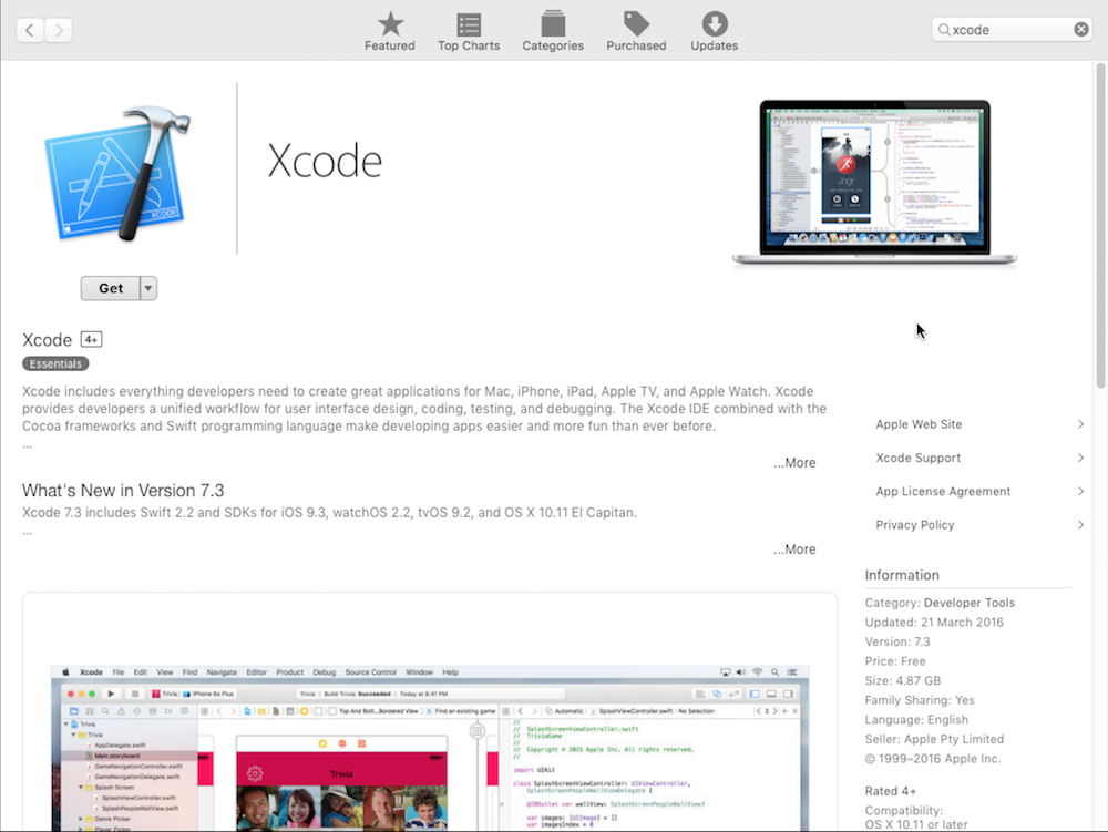 download xcode for os x 10.9.5